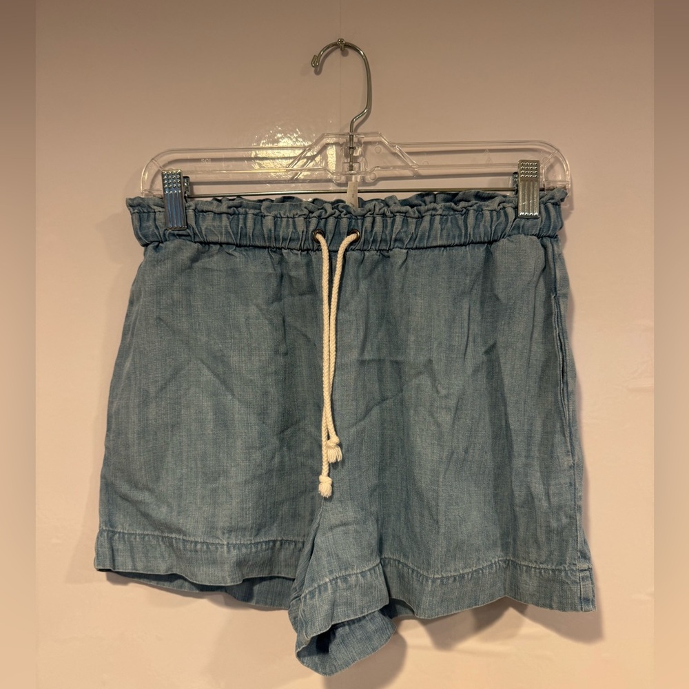 Blue RVCA pull on denim looking shorts